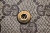Authentic GUCCI Vintage Web Sherry Line Pouch Purse GG PVC Leather Brown 2862J