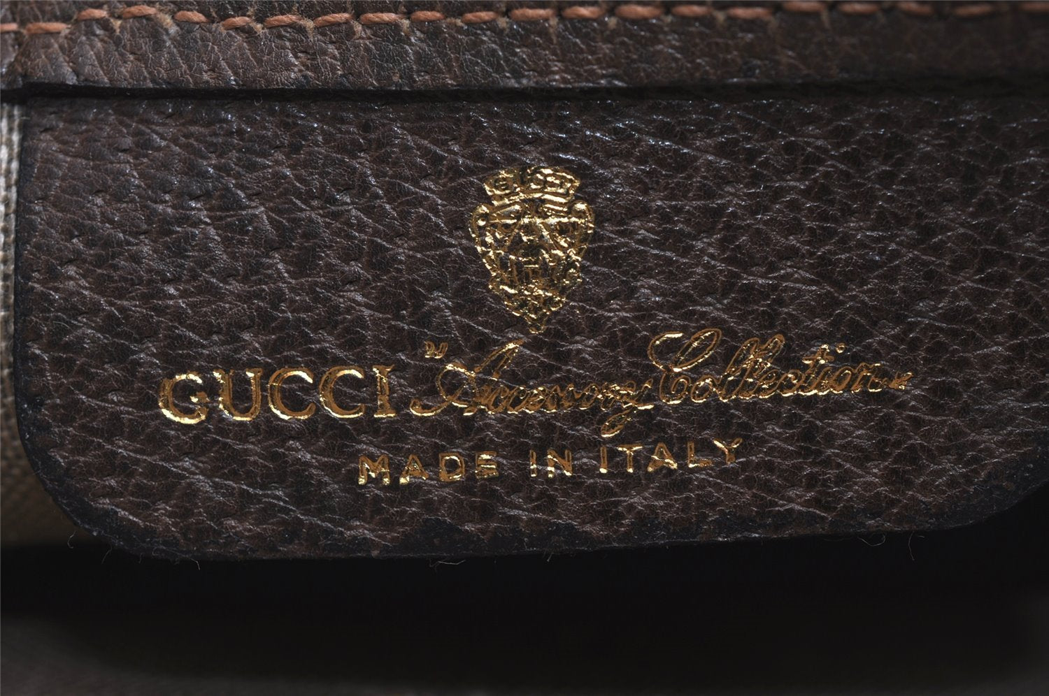 Authentic GUCCI Vintage Web Sherry Line Pouch Purse GG PVC Leather Brown 2862J