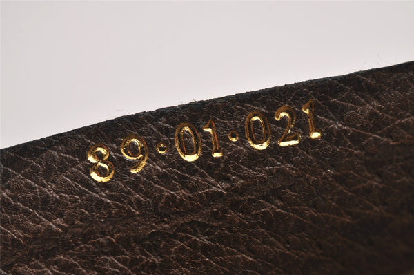 Authentic GUCCI Vintage Web Sherry Line Pouch Purse GG PVC Leather Brown 2862J
