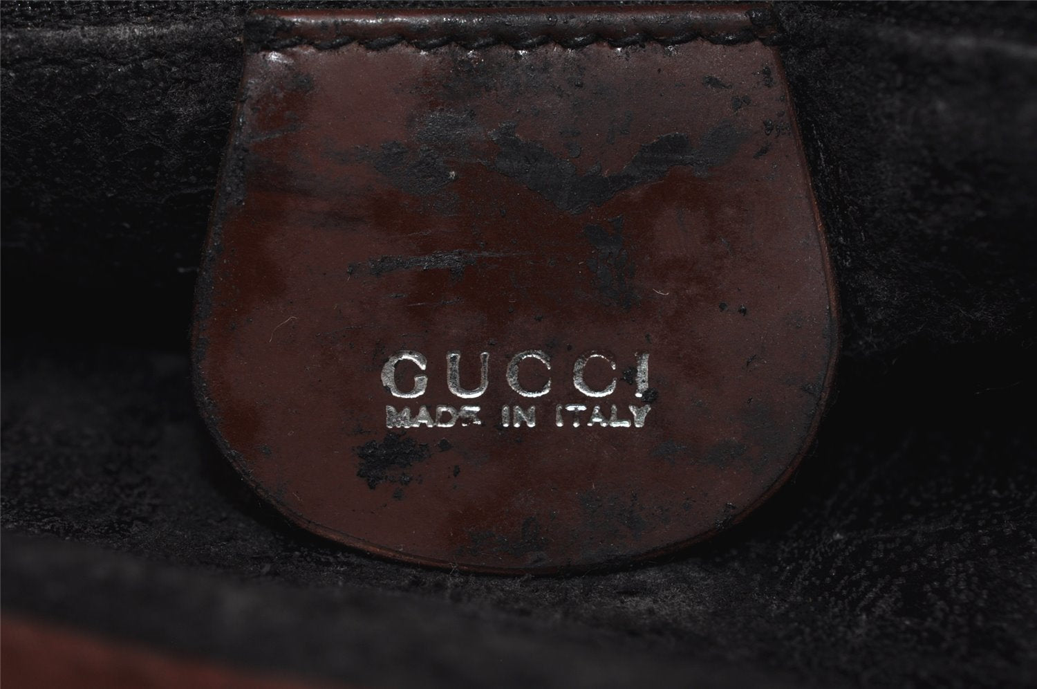 Authentic GUCCI Vintage Horsebit Shoulder Bag Purse Enamel Brown Junk 2863I