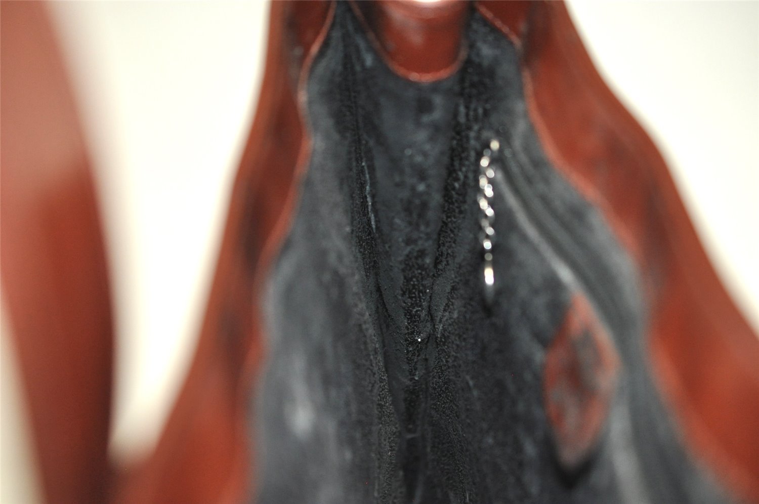 Authentic GUCCI Vintage Horsebit Shoulder Bag Purse Enamel Brown Junk 2863I