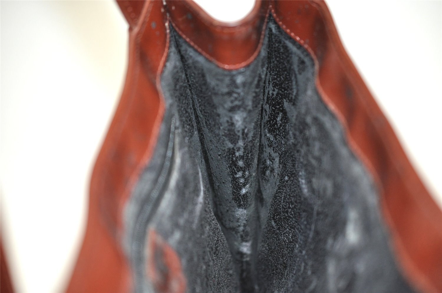 Authentic GUCCI Vintage Horsebit Shoulder Bag Purse Enamel Brown Junk 2863I