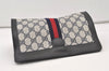 Authentic GUCCI Sherry Line Clutch Hand Bag Purse GG PVC Leather Navy Blue 2863J