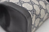 Authentic GUCCI Sherry Line Clutch Hand Bag Purse GG PVC Leather Navy Blue 2863J