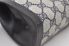 Authentic GUCCI Sherry Line Clutch Hand Bag Purse GG PVC Leather Navy Blue 2863J