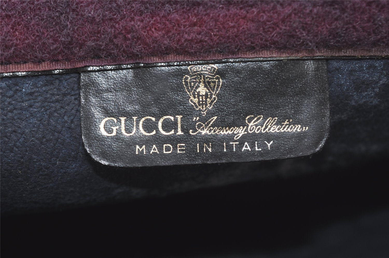 Authentic GUCCI Sherry Line Clutch Hand Bag Purse GG PVC Leather Navy Blue 2863J