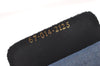 Authentic GUCCI Sherry Line Clutch Hand Bag Purse GG PVC Leather Navy Blue 2863J
