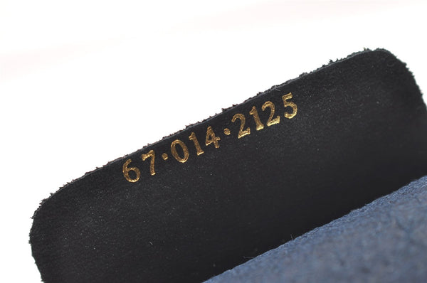 Authentic GUCCI Sherry Line Clutch Hand Bag Purse GG PVC Leather Navy Blue 2863J