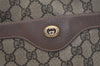 Authentic GUCCI Web Sherry Line Shoulder Tote Bag GG PVC Leather Brown 2863K