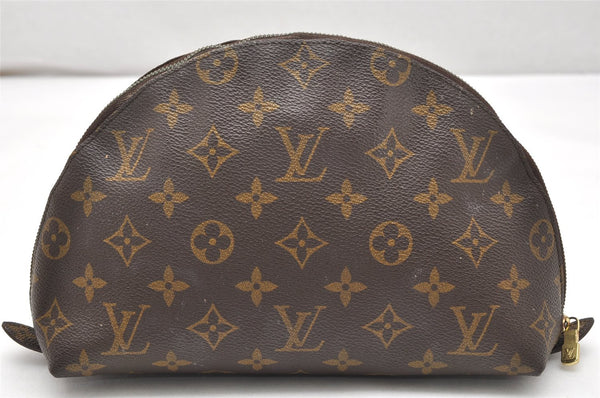 Auth Louis Vuitton Monogram Trousse Demi Ronde 23 Pouch M47520 Junk 2864K