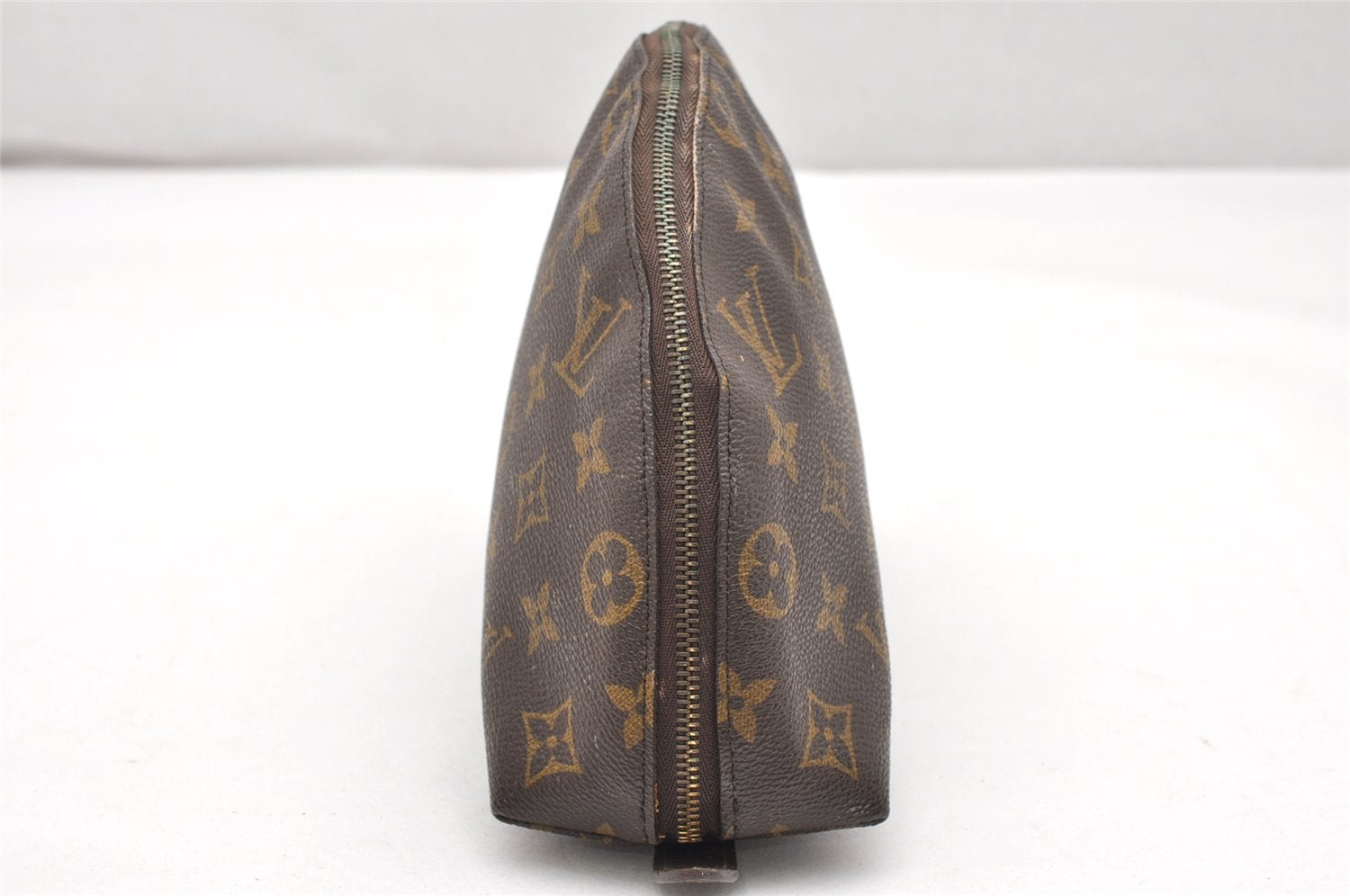 Auth Louis Vuitton Monogram Trousse Demi Ronde 23 Pouch M47520 Junk 2864K