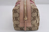 Authentic GUCCI Sherry Line Pouch Purse GG Canvas Leather 256636 Brown 2865J