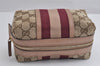 Authentic GUCCI Sherry Line Pouch Purse GG Canvas Leather 256636 Brown 2865J