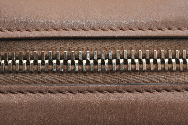 Authentic GUCCI Sherry Line Pouch Purse GG Canvas Leather 256636 Brown 2865J