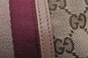 Authentic GUCCI Sherry Line Pouch Purse GG Canvas Leather 256636 Brown 2865J