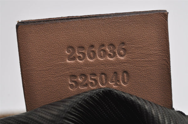 Authentic GUCCI Sherry Line Pouch Purse GG Canvas Leather 256636 Brown 2865J