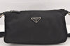 Authentic PRADA Nylon Tessuto Leather Shoulder Cross Body Bag Purse Black 2866K