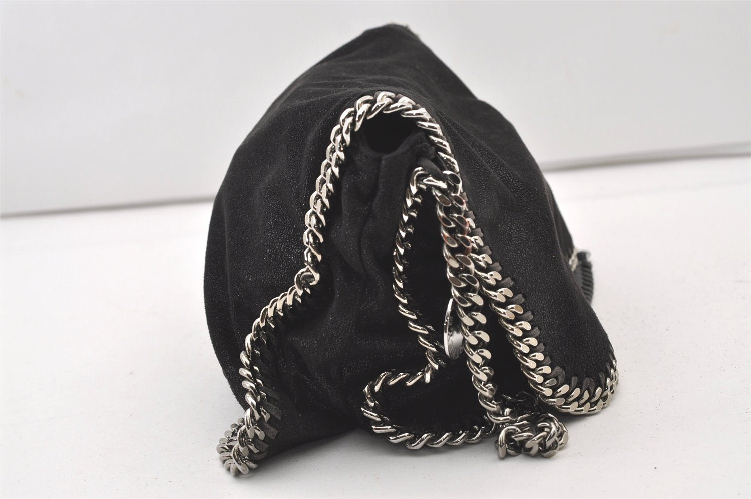 Authentic Stella McCartney Falabella Shoulder Bag Purse Leather Black 2867J