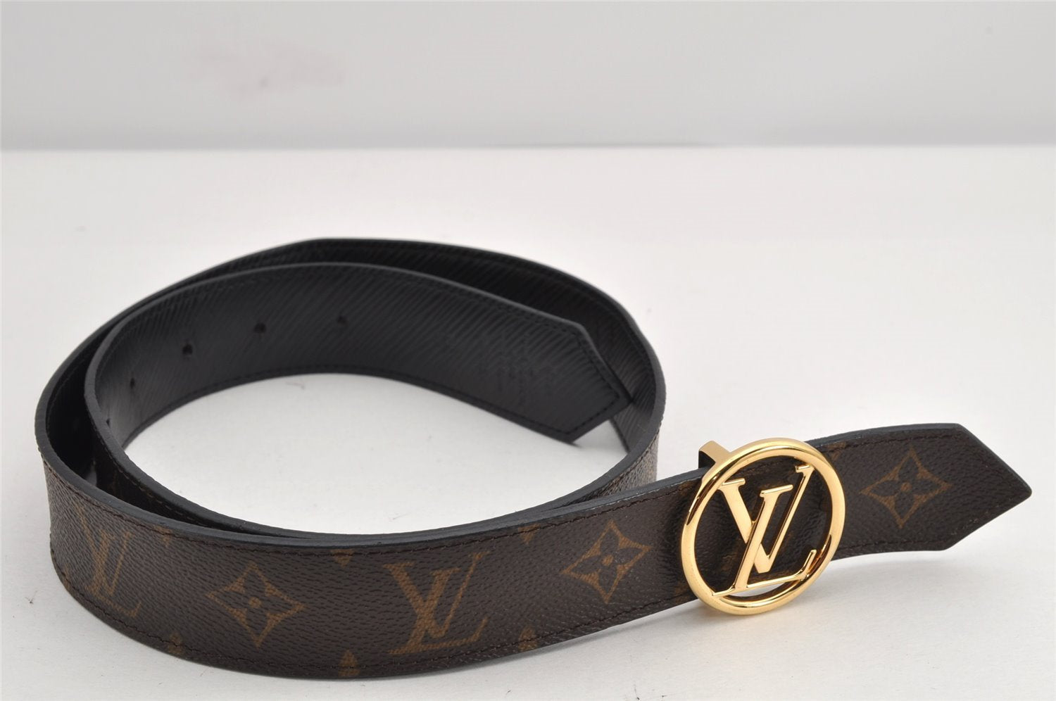 Auth Louis Vuitton Monogram Epi Belt Ceinture LV Circle M9935 31.5