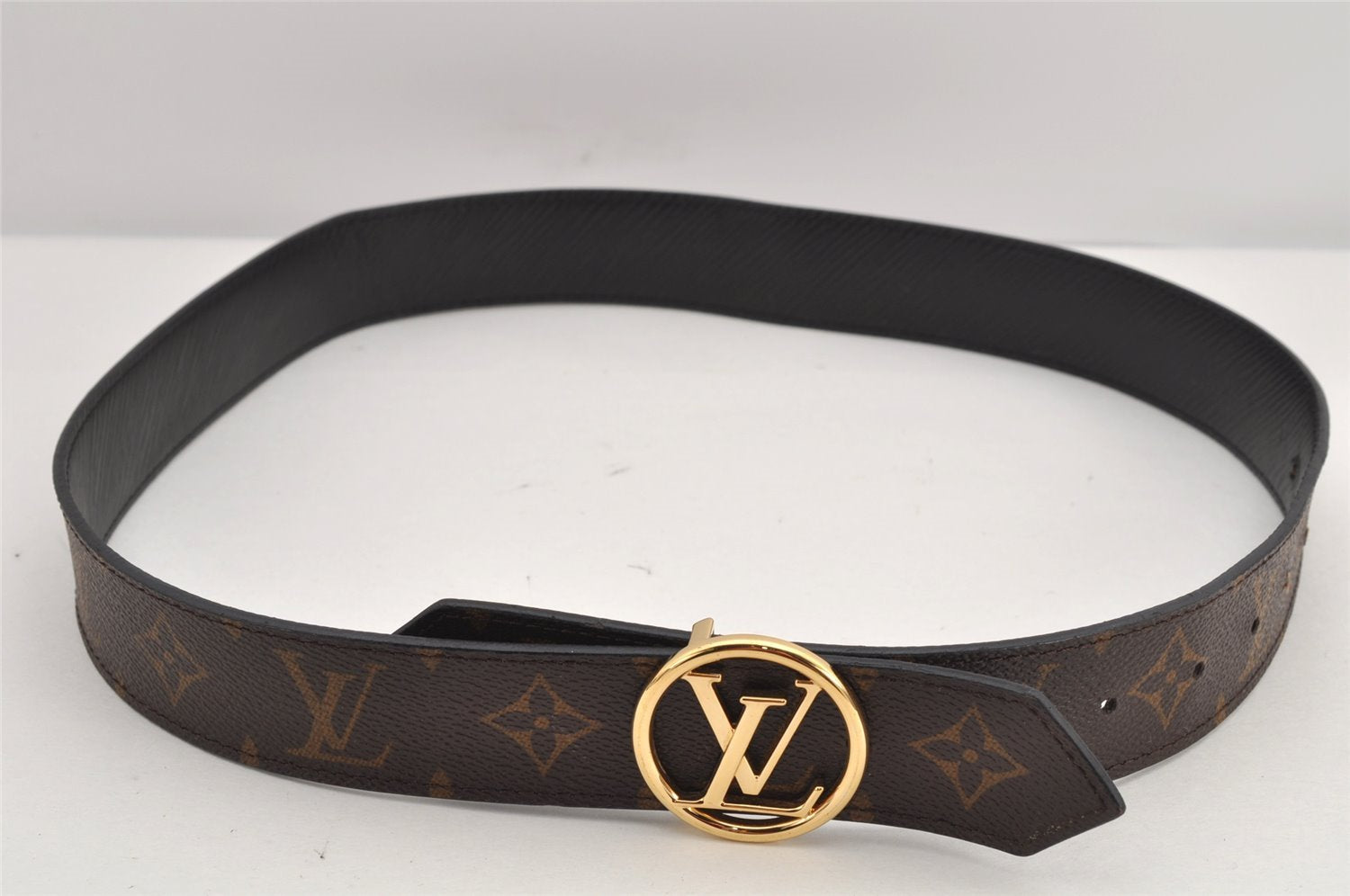 Auth Louis Vuitton Monogram Epi Belt Ceinture LV Circle M9935 31.5