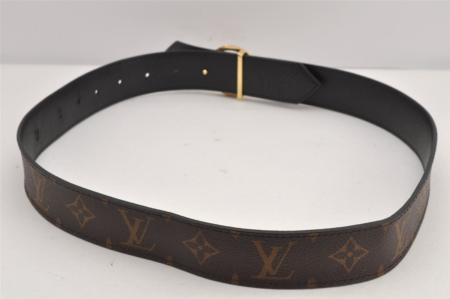 Auth Louis Vuitton Monogram Epi Belt Ceinture LV Circle M9935 31.5
