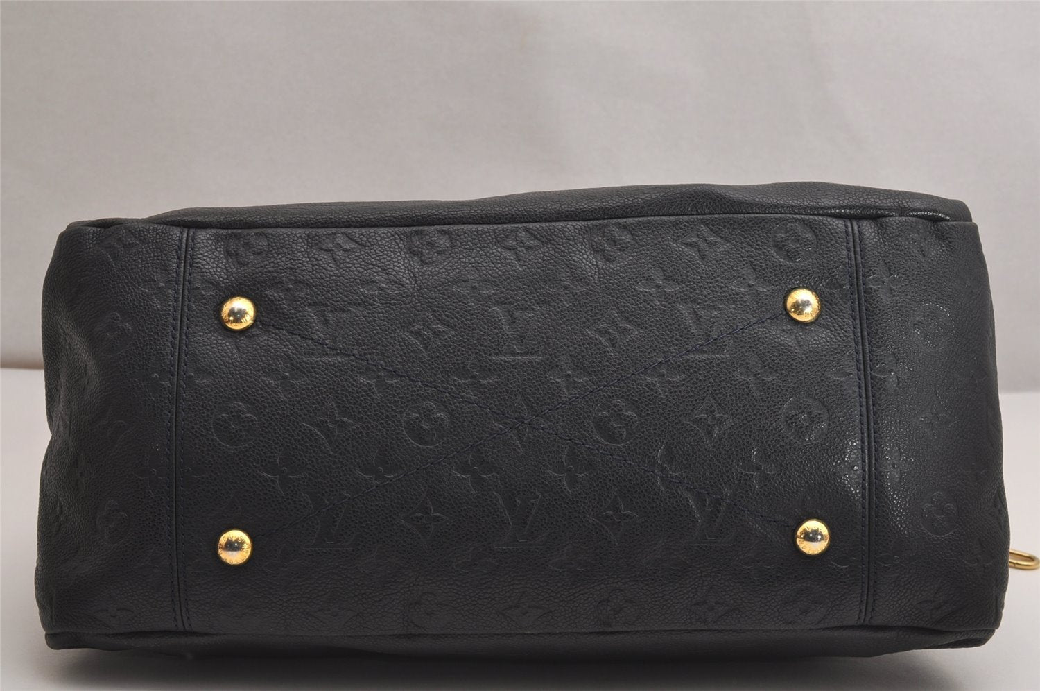 Auth Louis Vuitton Monogram Empreinte Artsy MM Shoulder Bag Navy M93448 LV 2870J