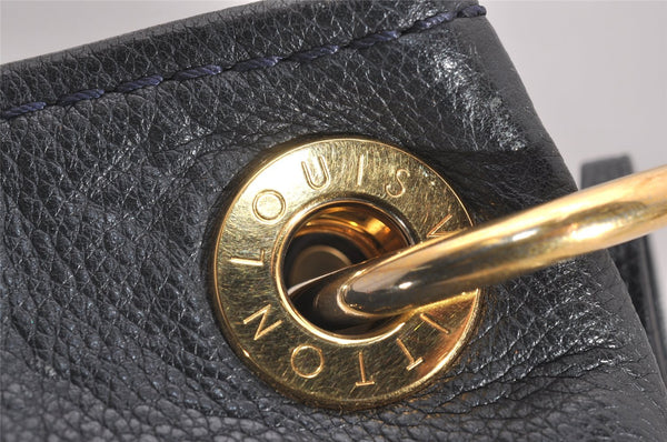 Auth Louis Vuitton Monogram Empreinte Artsy MM Shoulder Bag Navy M93448 LV 2870J