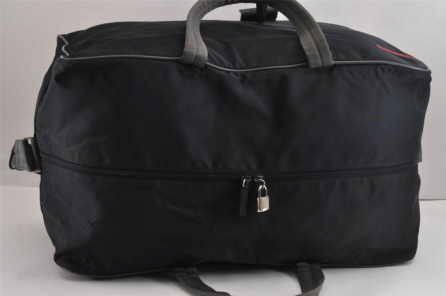 Authentic PRADA Sports Vintage Nylon Leather 2Way Travel Boston Bag Black 2871J