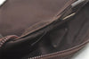 Authentic PRADA VELA Vintage Nylon Tessuto Leather Pouch Purse MV21 Brown 2871K