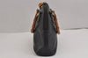 Authentic GUCCI Vintage Bamboo 2Way Shoulder Hand Bag Purse Leather Black 2872J