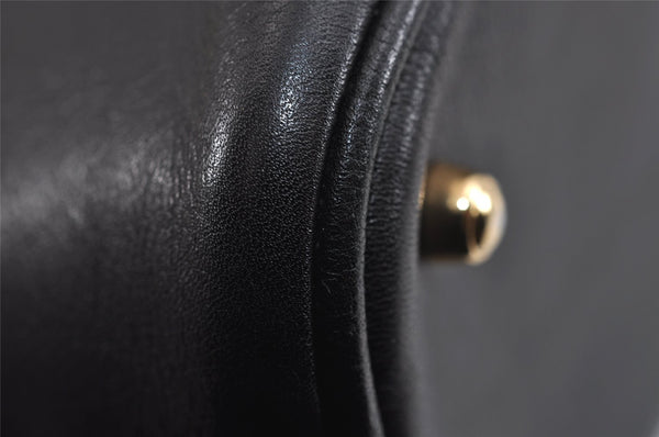 Authentic GUCCI Vintage Bamboo 2Way Shoulder Hand Bag Purse Leather Black 2872J