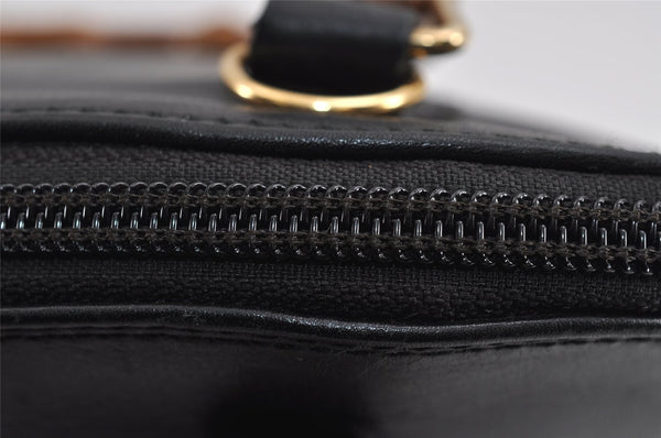 Authentic GUCCI Vintage Bamboo 2Way Shoulder Hand Bag Purse Leather Black 2872J