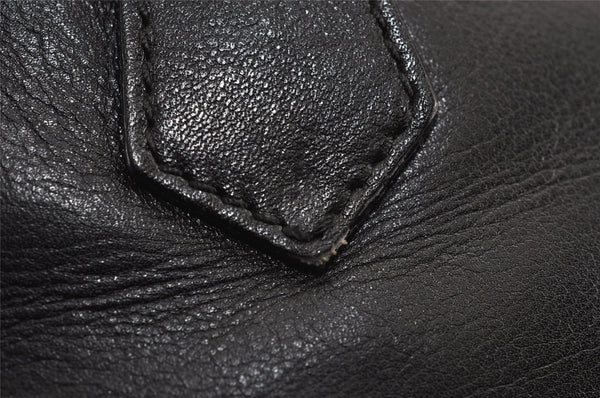 Authentic GUCCI Vintage Bamboo 2Way Shoulder Hand Bag Purse Leather Black 2872J