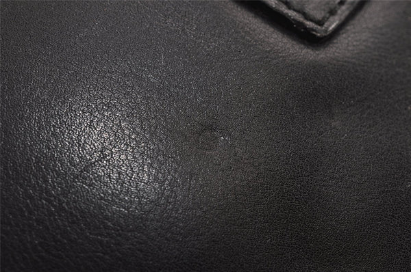 Authentic GUCCI Vintage Bamboo 2Way Shoulder Hand Bag Purse Leather Black 2872J