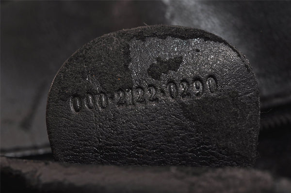 Authentic GUCCI Vintage Bamboo 2Way Shoulder Hand Bag Purse Leather Black 2872J