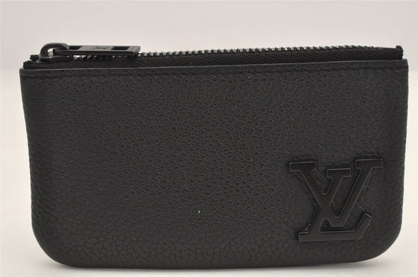 Authentic Louis Vuitton Aerogram Pochette Cles Coin Purse Black M81031 Box 2872K