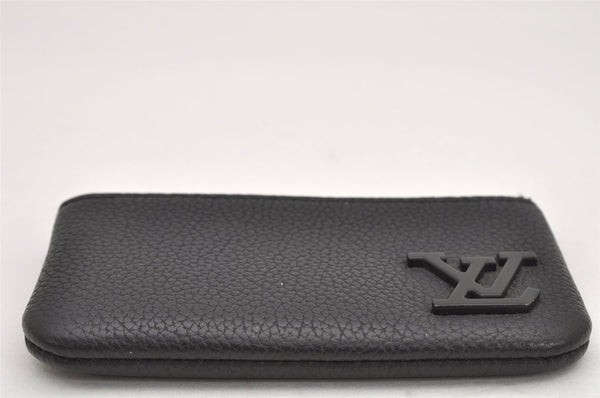 Authentic Louis Vuitton Aerogram Pochette Cles Coin Purse Black M81031 Box 2872K