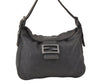 Authentic FENDI Vintage Shoulder Hand Bag Purse Jersey Leather Gray 2875K