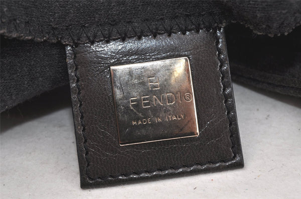 Authentic FENDI Vintage Shoulder Hand Bag Purse Jersey Leather Gray 2875K