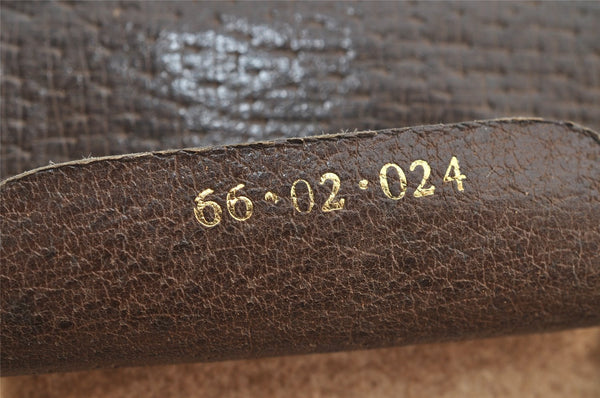 Authentic GUCCI Web Sherry Line Shoulder Bag GG PVC Leather Brown Junk 2876I