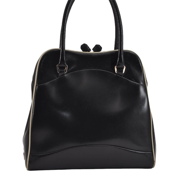 Authentic PRADA Vintage Leather Nappa Shoulder Hand Bag Purse Black 2878J