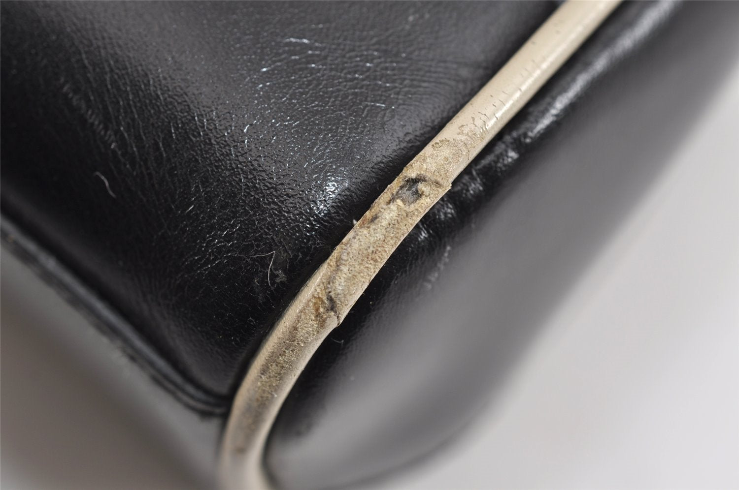 Authentic PRADA Vintage Leather Nappa Shoulder Hand Bag Purse Black 2878J
