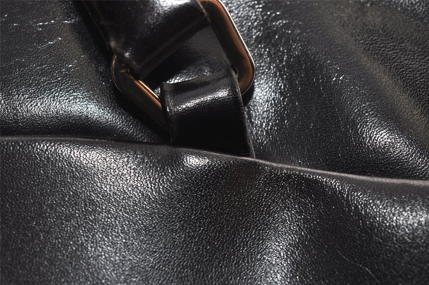 Authentic PRADA Vintage Leather Nappa Shoulder Hand Bag Purse Black 2878J