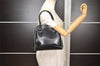 Authentic PRADA Vintage Leather Nappa Shoulder Hand Bag Purse Black 2878J