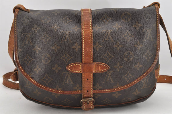 Authentic Louis Vuitton Monogram Saumur 30 Shoulder Cross Bag M42256 LV 2878K