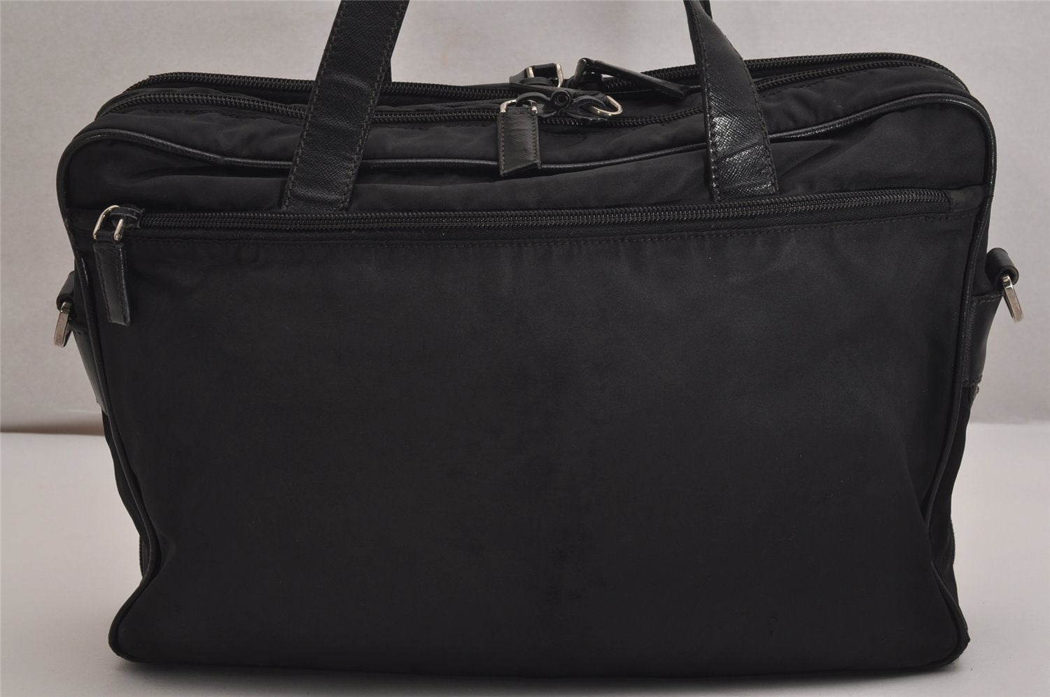 Authentic PRADA Nylon Tessuto Leather 2Way Business Bag Black Junk 2879J