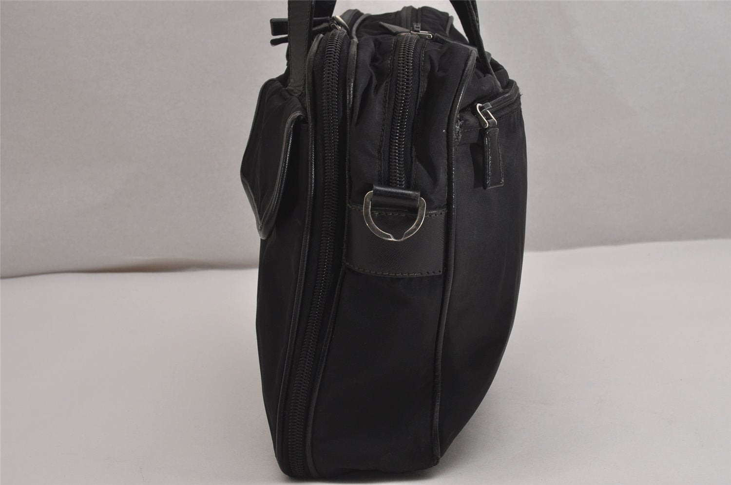 Authentic PRADA Nylon Tessuto Leather 2Way Business Bag Black Junk 2879J