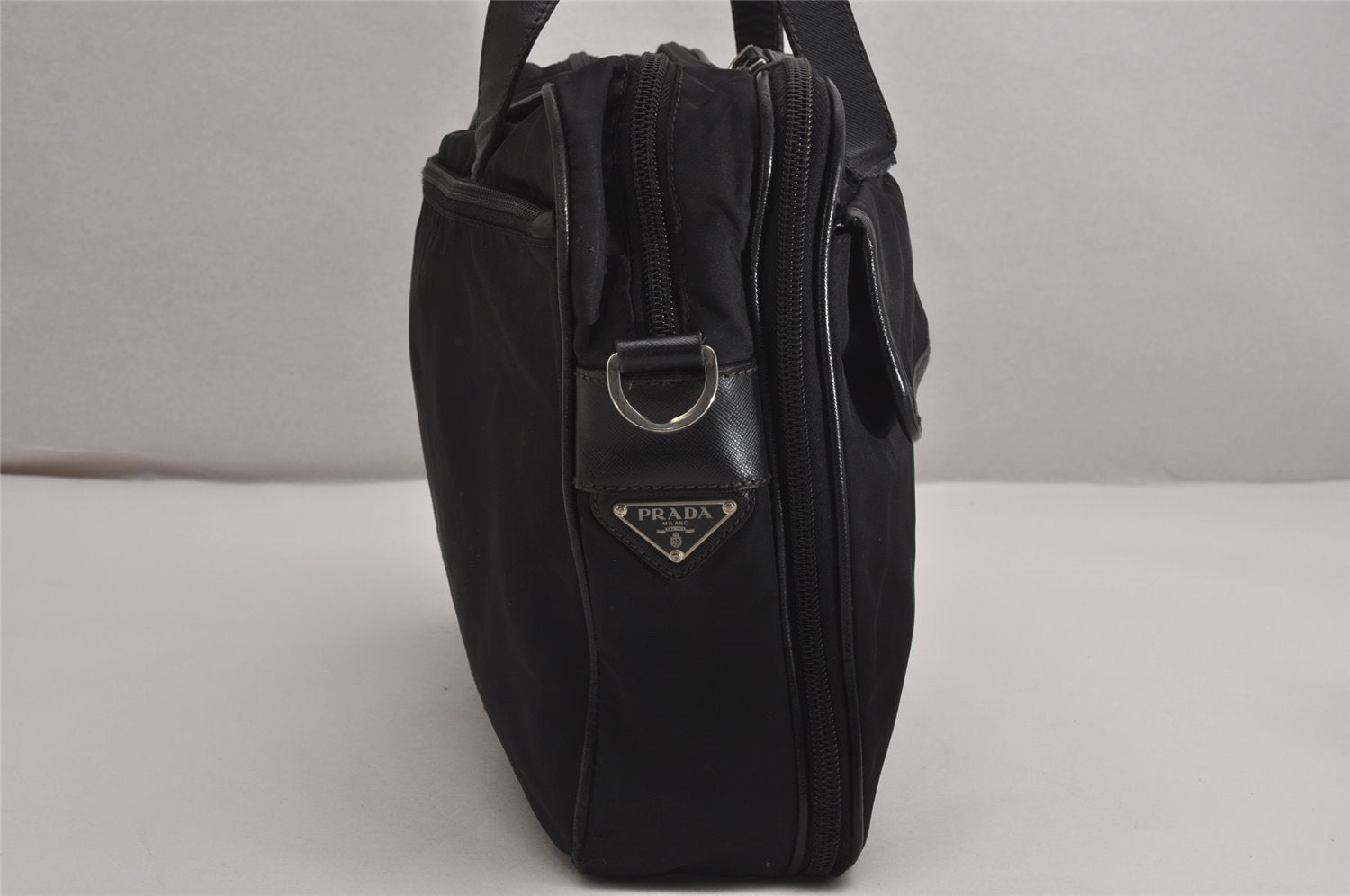 Authentic PRADA Nylon Tessuto Leather 2Way Business Bag Black Junk 2879J