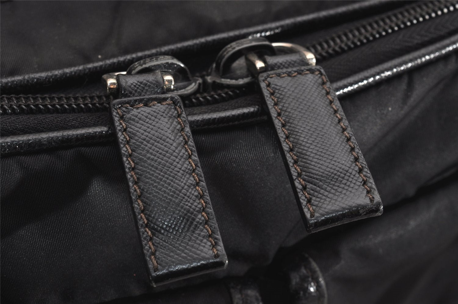 Authentic PRADA Nylon Tessuto Leather 2Way Business Bag Black Junk 2879J