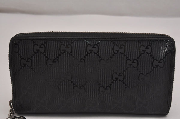 Authentic GUCCI GG Imprime Long Wallet GG PVC Leather 212110 Black Box 2880J